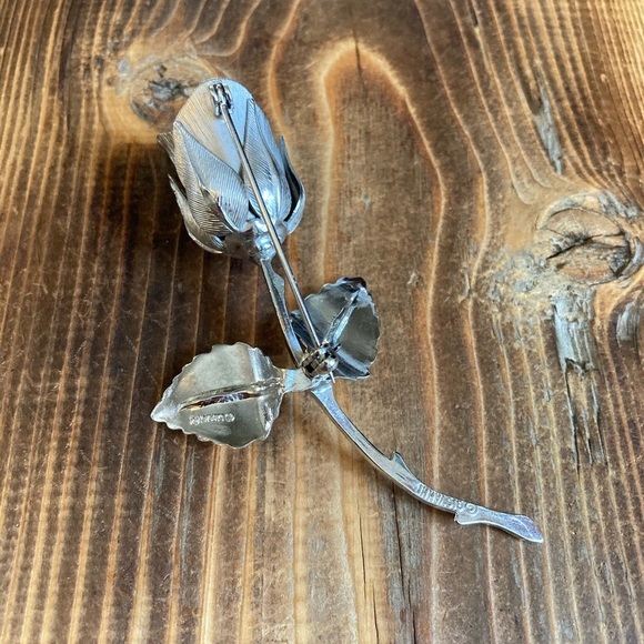 Signed Giovanni Silver Rose Brooch Vintage 1960's. - Picture 2 of 7